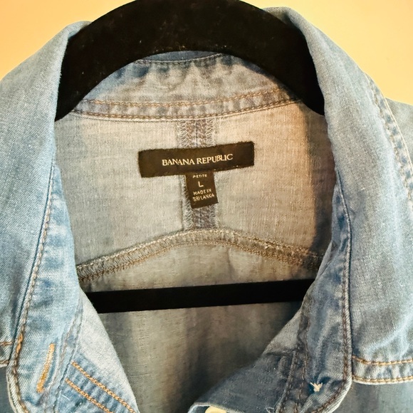 Banana Republic Button Up Shirt Dress, Size Large - Picture 4 of 8